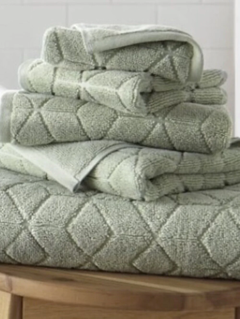 BRAND NEW: 6 PC COTTON BATH TOWEL SET-GREEN
